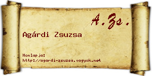 Agárdi Zsuzsa névjegykártya